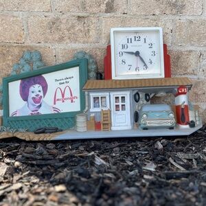 VINTAGE McDONALDS ROUTE 66 3D BILLBOARD, CLOCK,GAS STATION, STORE